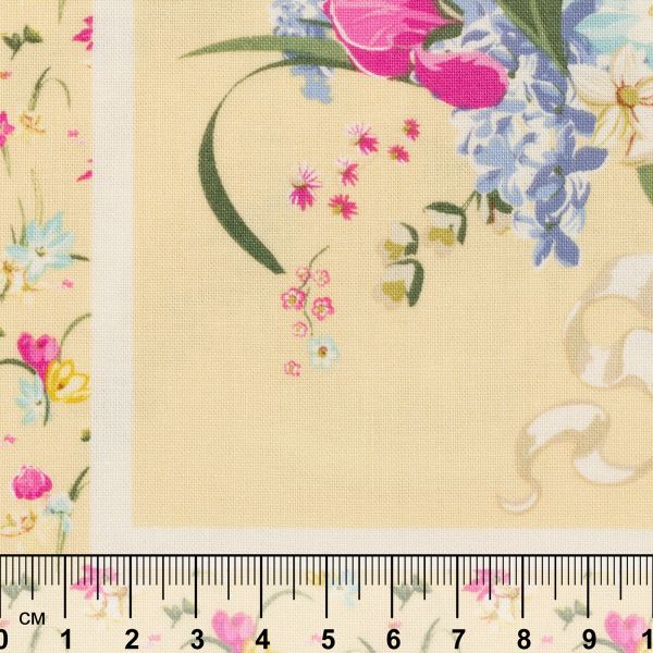 Ткань для пэчворка Peppy Весенний этюд, рулон 112 см / 5 метров, ВЭ-01 Панель желтый, Peppy