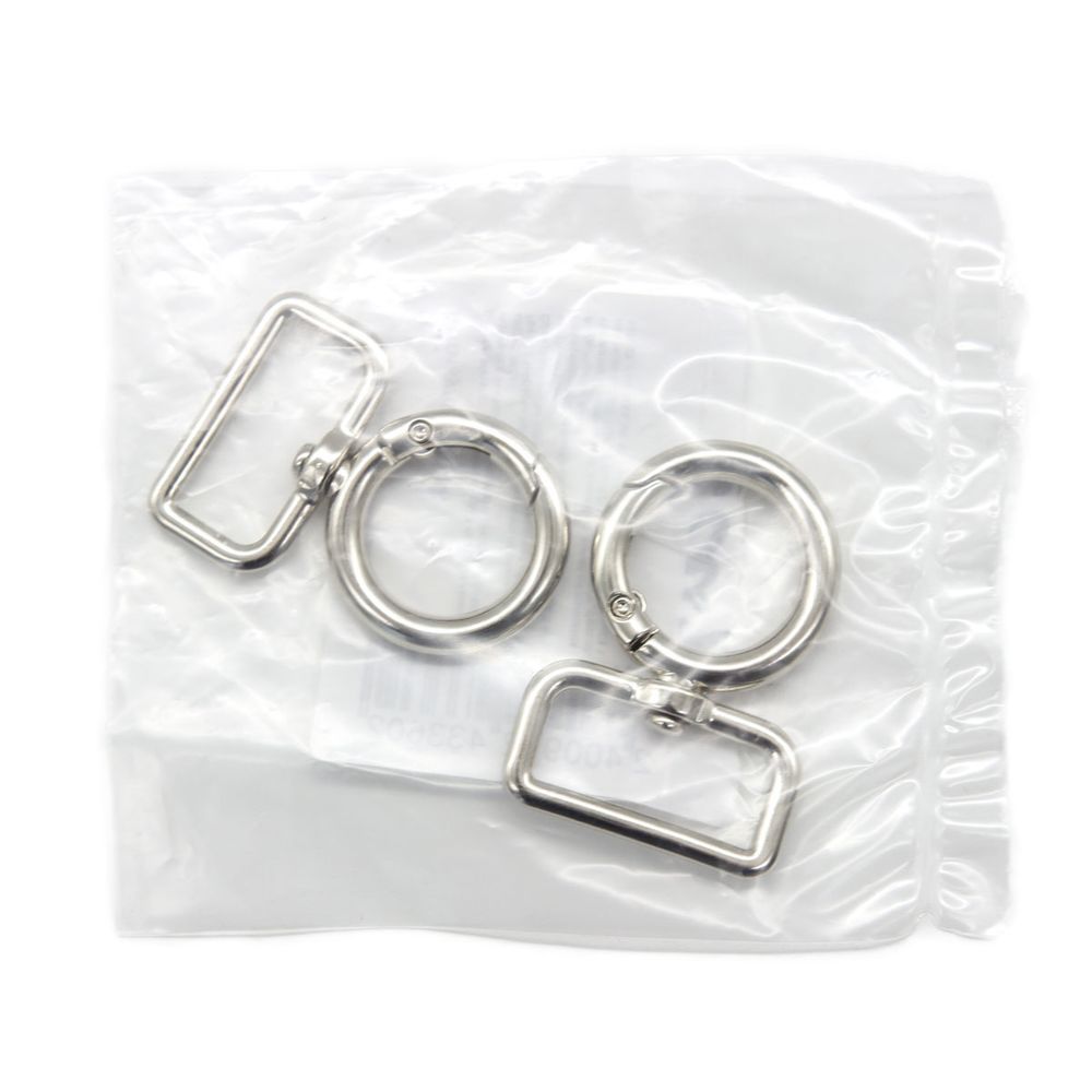 Карабин металл 25.0 мм, никель, 4 шт