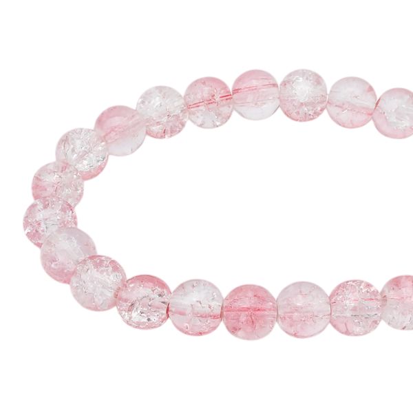 Бусины стекло ⌀8 мм, кракле, 46 шт, Astra&Craft, SY 24 градиент прозрачный/розовый, 1301138