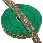 Лента (тесьма) жаккардовая 24.0 мм / 25±1 метров, рис. 9192, зеленый, С1852Г17