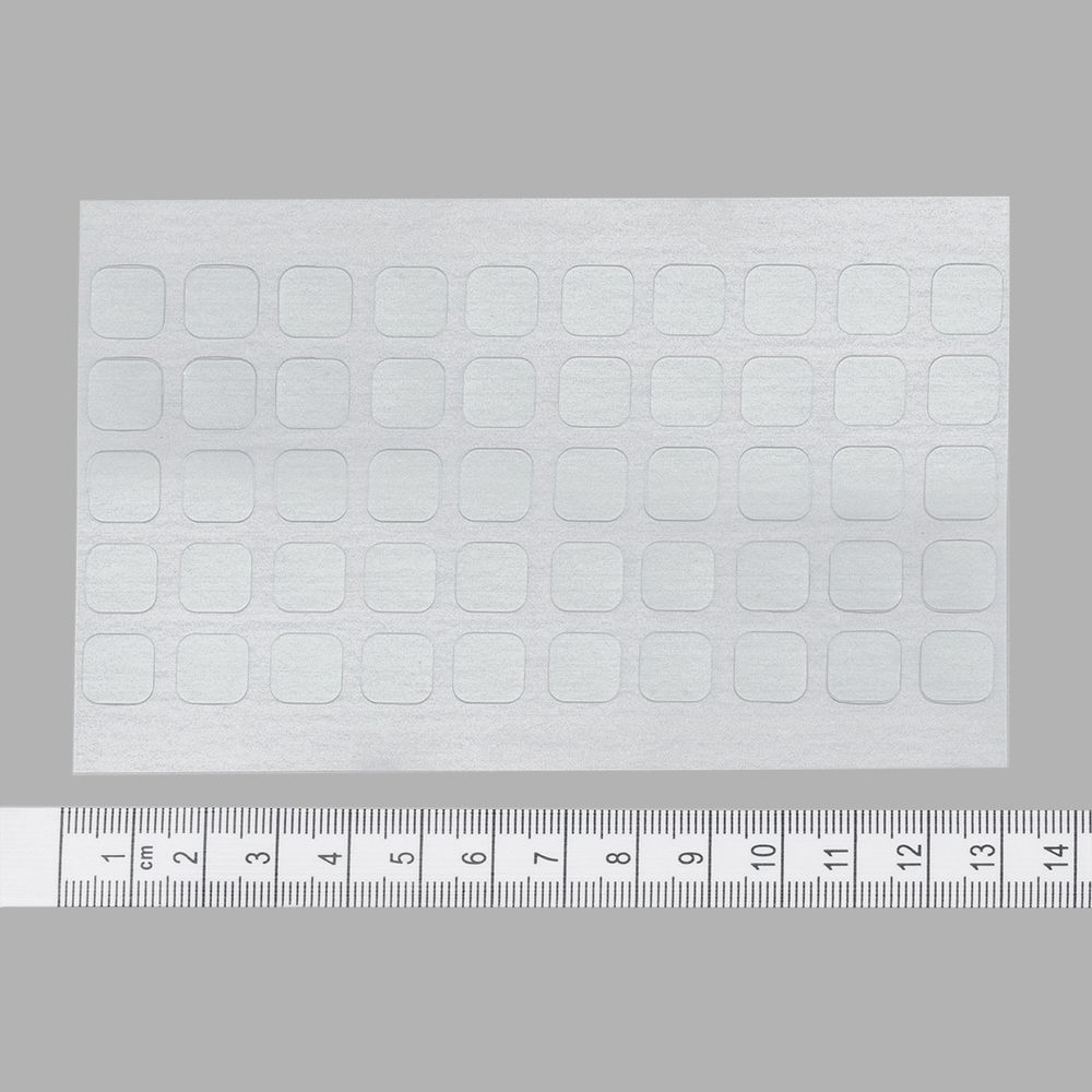 Прозрачные двусторонние клейкие пластины, форма квадрат,1х1см, 1 лист, 50 шт, 2AR23556