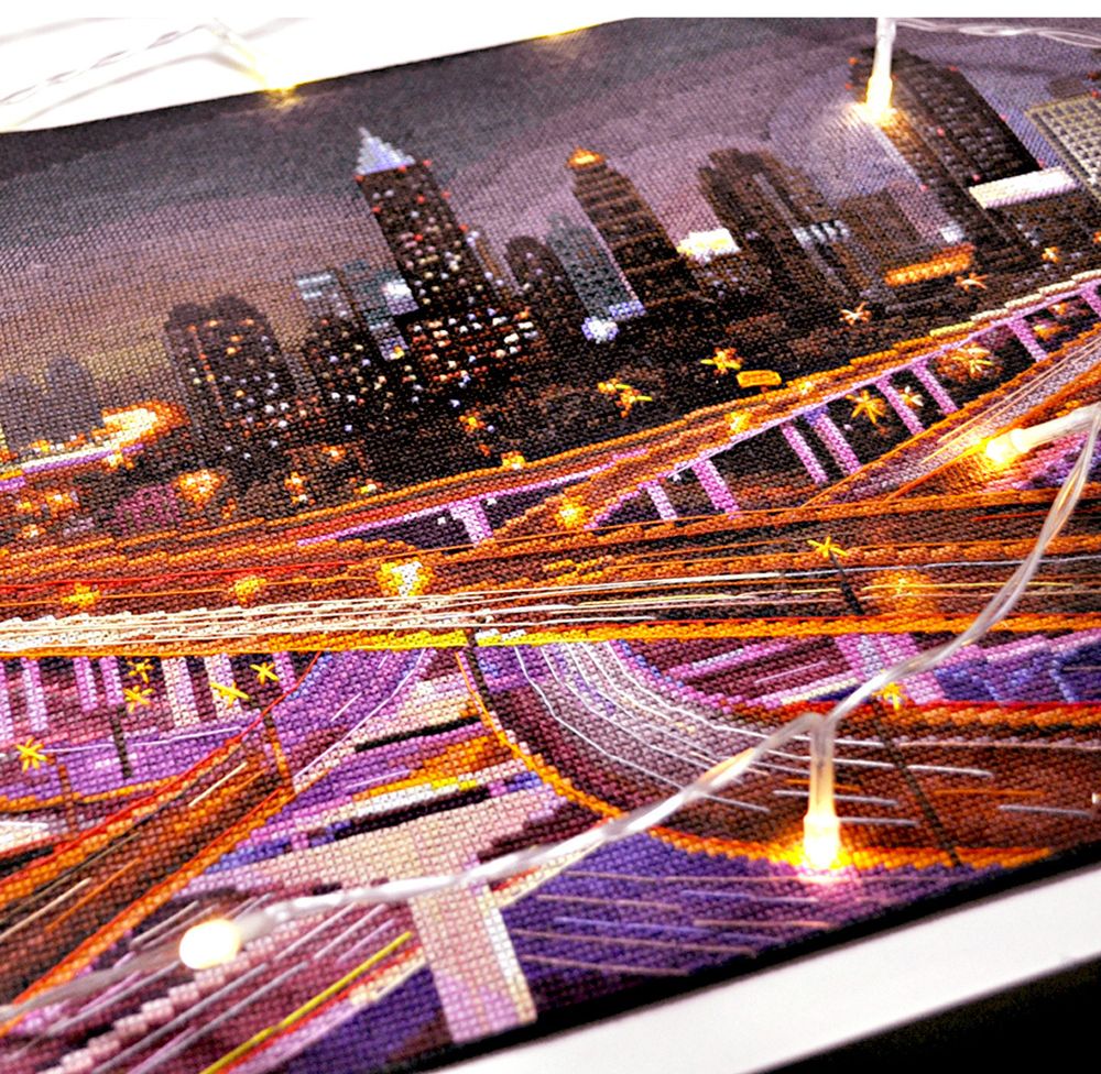 Набор для вышивания нитками Сделай своими руками, Ночная развязка, 42.5х25 см