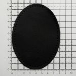 Заплатки пришивные из кожи, овал 8х10,9см с перфорацией, 2 шт, 100% кожа, 01 черный, 9124