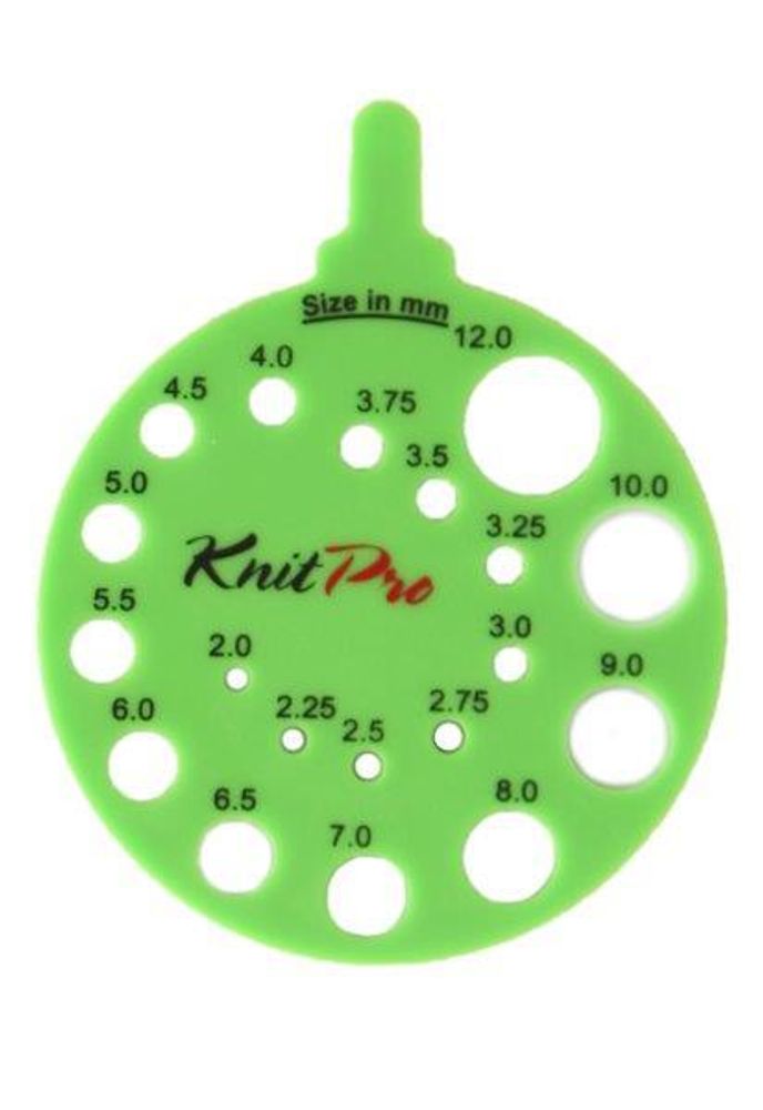 Линейка для определения размера спиц Knit Pro, круглая, пластик, зеленый, 10992
