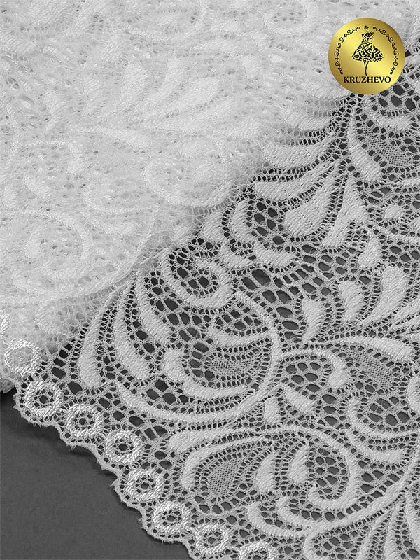 Кружево бельевое эластичное 180 мм / 3 метра, TBY 8012, цв.1 белый, Kruzhevo