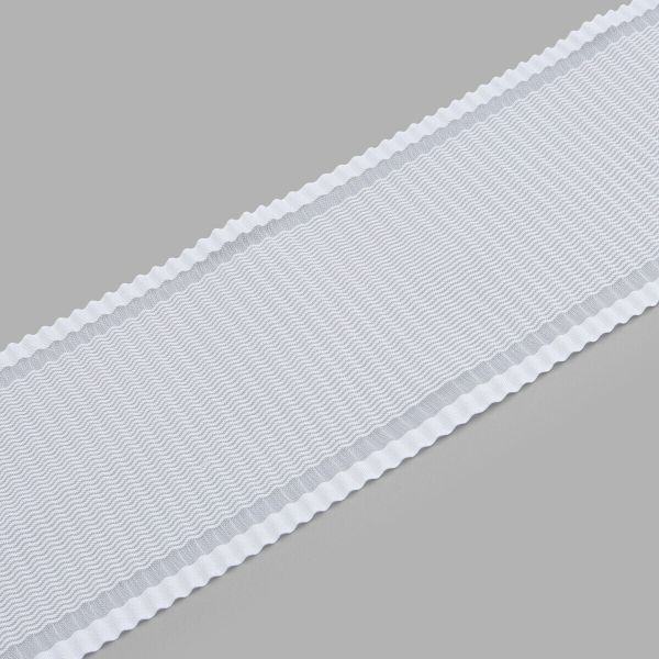 Лента атласная гофре 80.0 мм, 1 м, (белый), С72, 10 шт, Красная лента