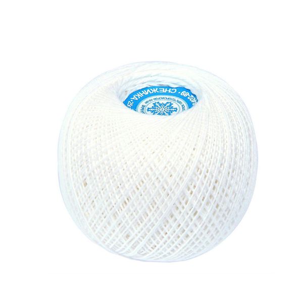 Пряжа ПНК им.Кирова Снежинка вязальные / уп.20 мот. по 25 г, 230 м, 0101 Белый