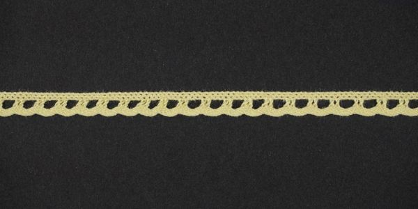 Кружево вязаное (тесьма) 6 мм цв.св.желтый, Alfa, 25 метров, AF-010-010