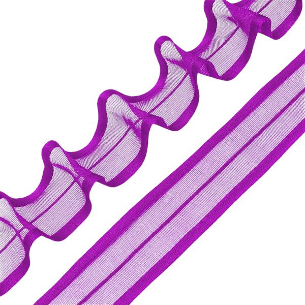 Лента капроновая (органза) для сборки бантов 20 мм, 25м HRPL-1021 (HS-1054 фиолетовый)