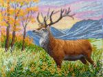 Алмазная (кристальная) мозаика Фрея ALPD-131, на подрамнике Олень в горах, 40х30 см