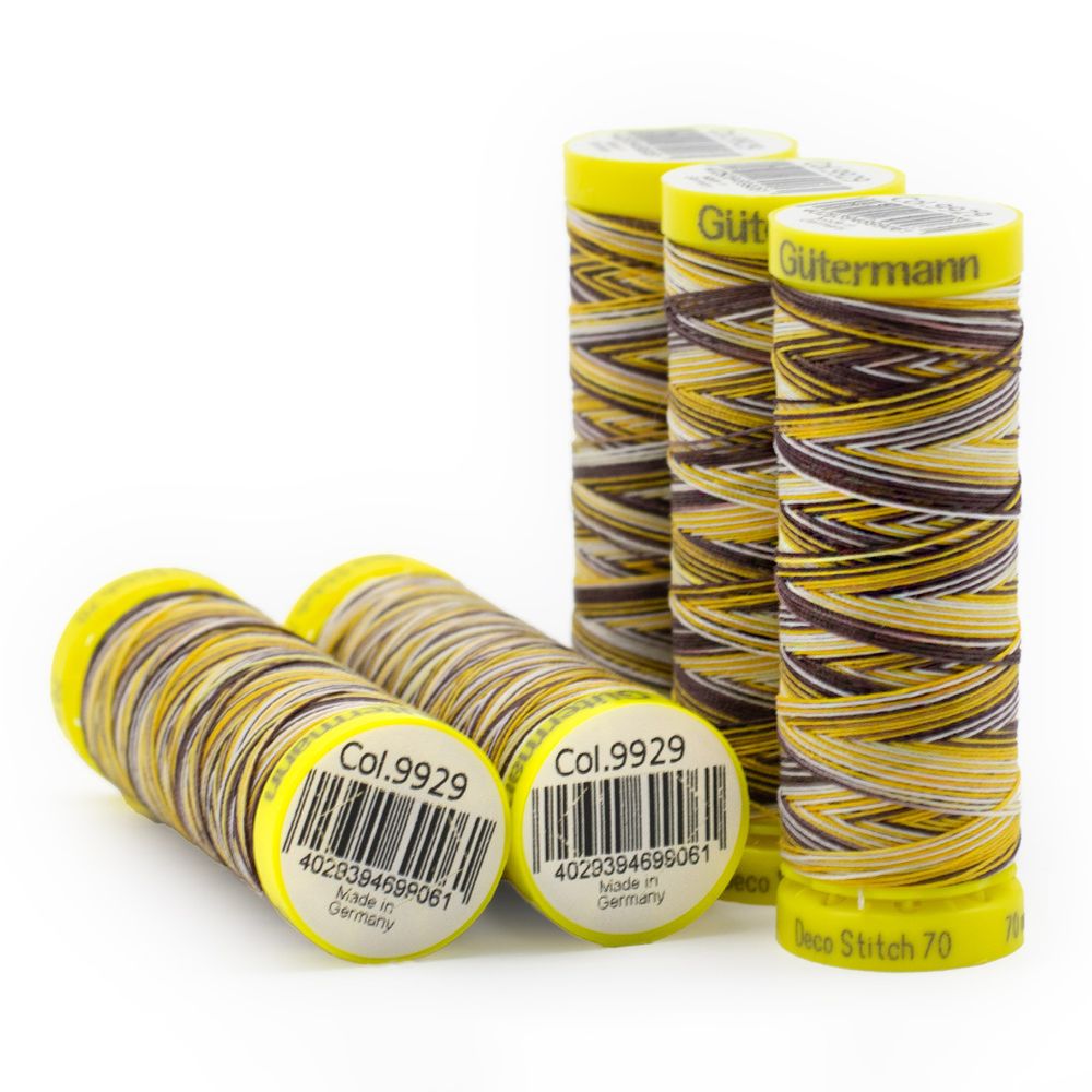 Нитки отделочные Gutermann Deco Stitch 70, multicolor, 70м, 9929, 5 катушек