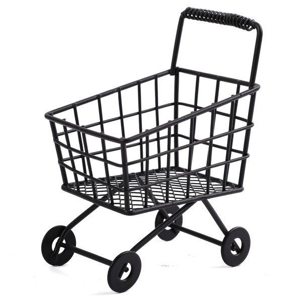 Миниатюра кукольная: Тележка 11.5х8 см, 01 черный, Blumentag MET-089