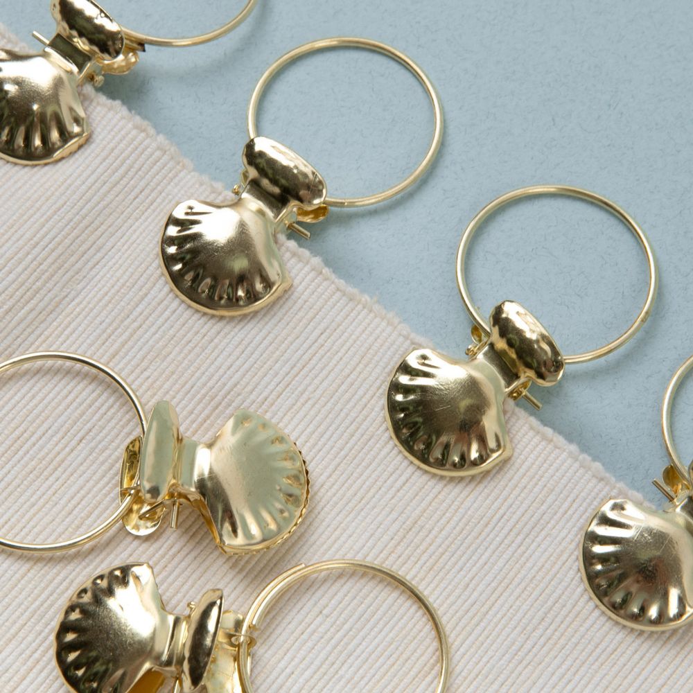 Зажим для штор 33 мм (⌀32-34 мм), с кольцом, 20 шт, никель, Blitz CL-011