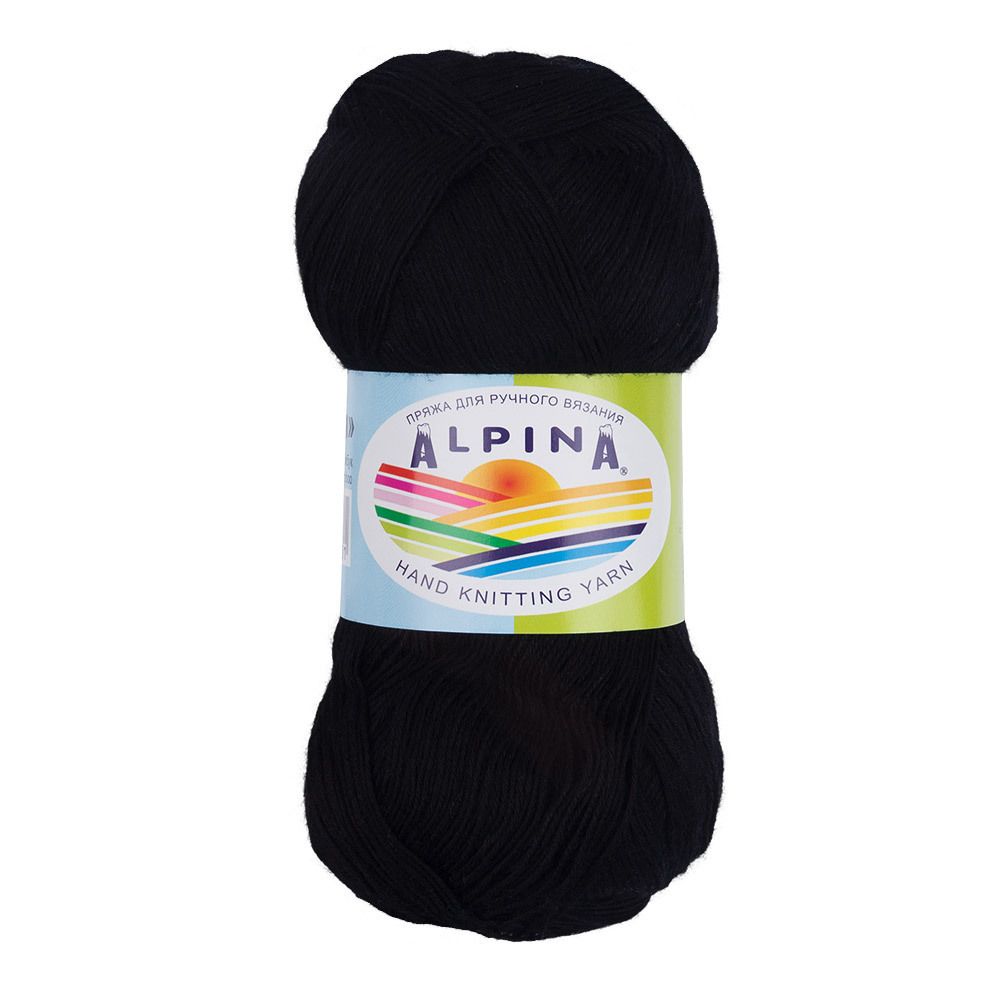 Пряжа Alpina Viven / уп.10 мот. по 50г, 405м, 02 черный