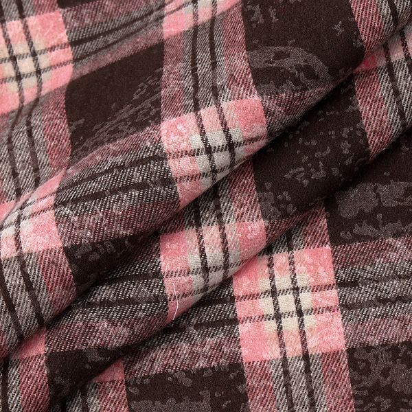 Фланель рубашечная вареная 150 г/м², 150 см / 2 метра, TBY.Fl.C750 розовый