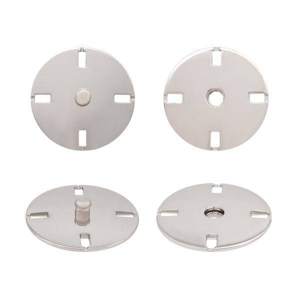 Кнопка пришивная металл ⌀23.0 мм, 10 шт, серебристый, KN13