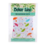 Лента репсовая (в рубчик) Зонтики, 15 мм, 3м, белый