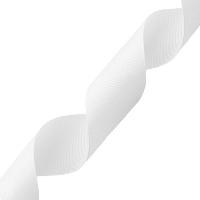 Лента репсовая (в рубчик) 40.0 мм, 001 белоснежный, уп.18,28 м