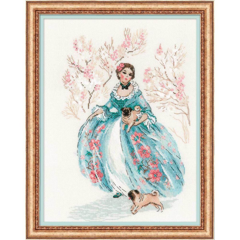 Набор для вышивания нитками Риолис, Рококо. Прогулка 25х33 см