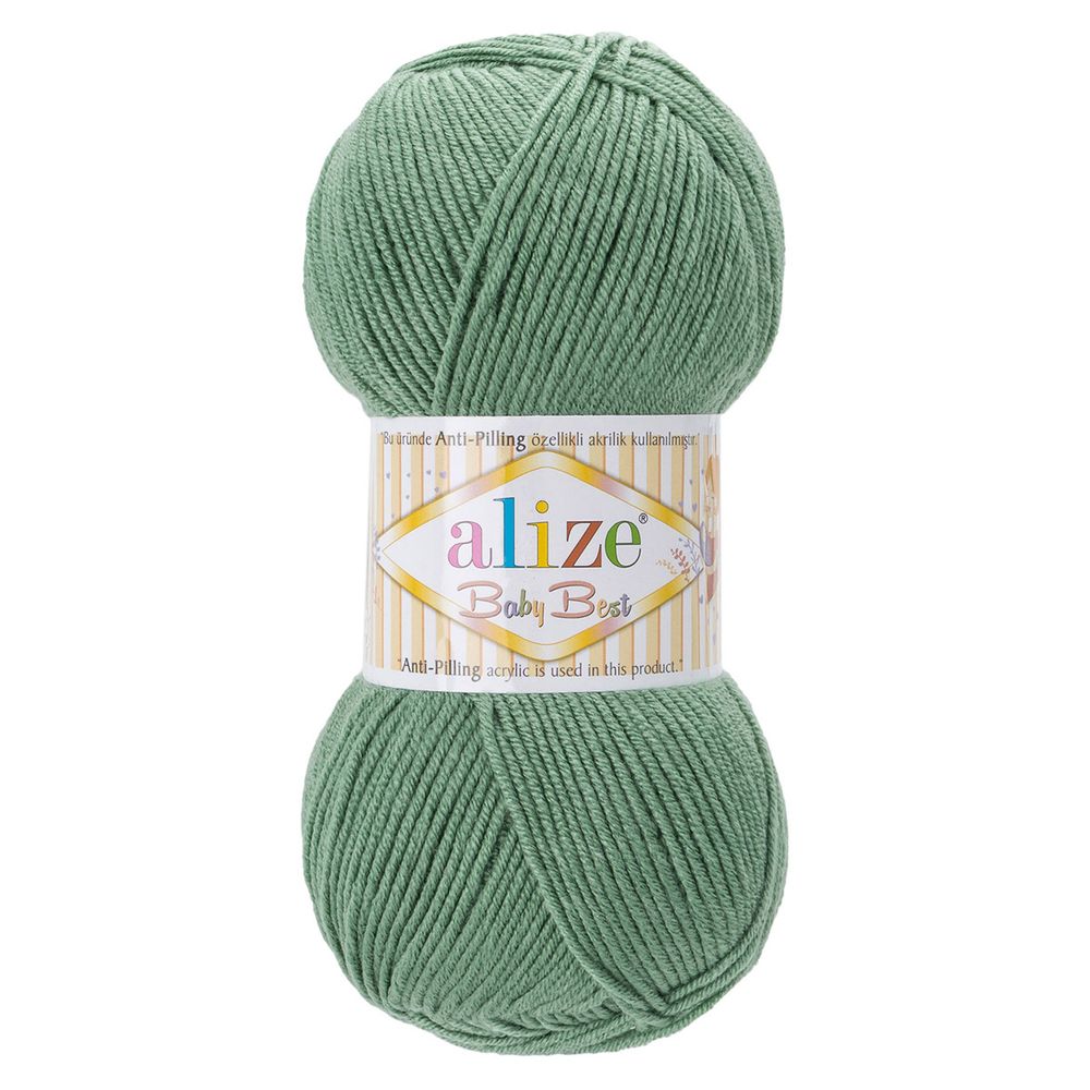 Пряжа Alize (Ализе) Baby Best / уп.5 мот. по 100 г, 240м, 954 травяной