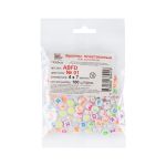 Бусины пластик 4х7 мм, 1000 шт (10х100 шт), №01 цветные/белые английский алфавит, Hobbius ABFD