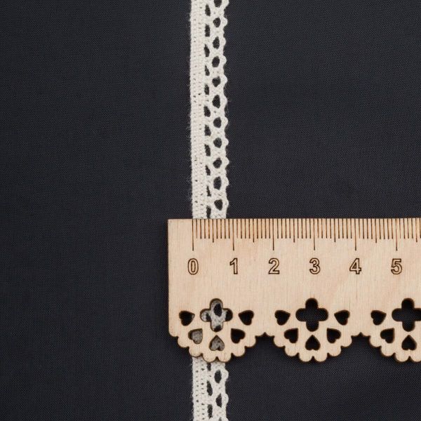 Кружево вязаное (тесьма) 10 мм / 13.72 метра, хлопок, неотбеленный, 3AR3335