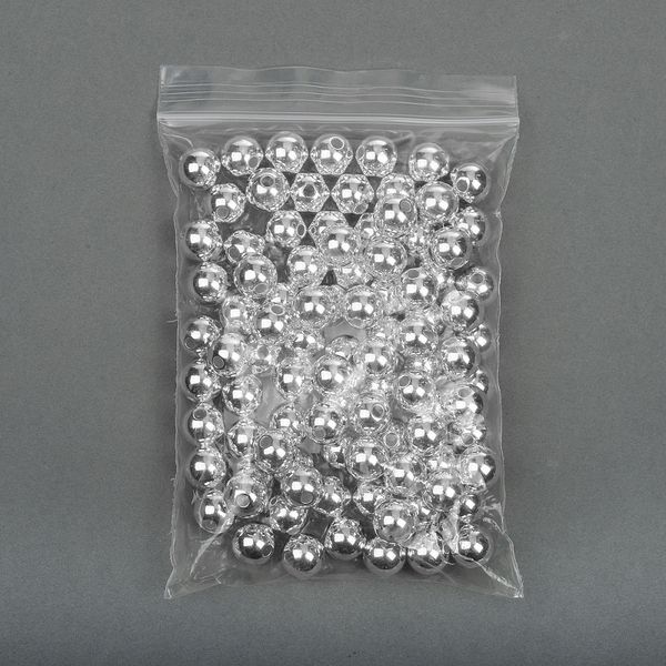 Бусины пластик ⌀8 мм, 500 г, цв.серебро, Magic4Hobby