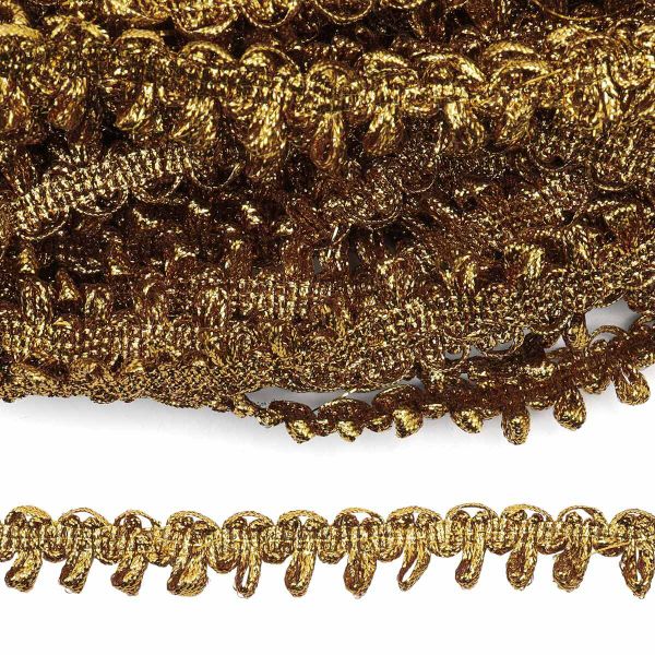 Тесьма вязаная отделочная 10 м, С721 (золотой)