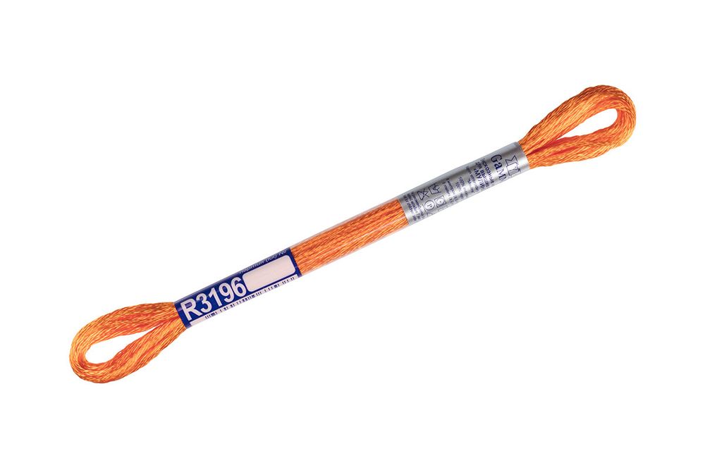 Мулине Gamma вискоза 100%, цв.R3196 яр-оранжевый, 12 мотков по 8 метров