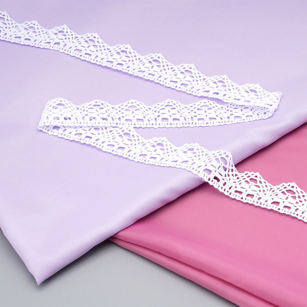 Кружево вязаное (тесьма) хлопковое 30 мм / 25 метров, одностор. (01 белый)