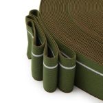 Резинка для мужских трусов и боксеров 35.0 мм / 25 метров, тканая мягкая, 24 г/м, хаки/белый полоса