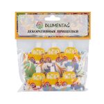 Прищепки декоративные 5х6 шт, 3.5 см, C20 Желтые машинки, Blumentag WCRH-35
