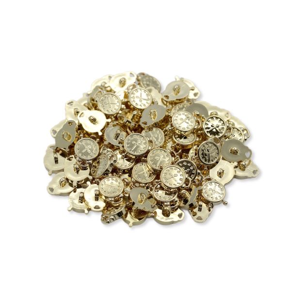 Пуговицы детские Будильник, 21 мм (золото) 57903, 72 шт
