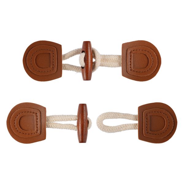 Пуговицы 160 мм, 4 шт, искусственная кожа текстиль, №290 терракотовый, Blitz DRN 0116