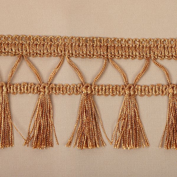 Бахрома отделочная 70.0 мм / 10 метров, с кисточками, 6154-0419 цв.6367, цв.коричневый