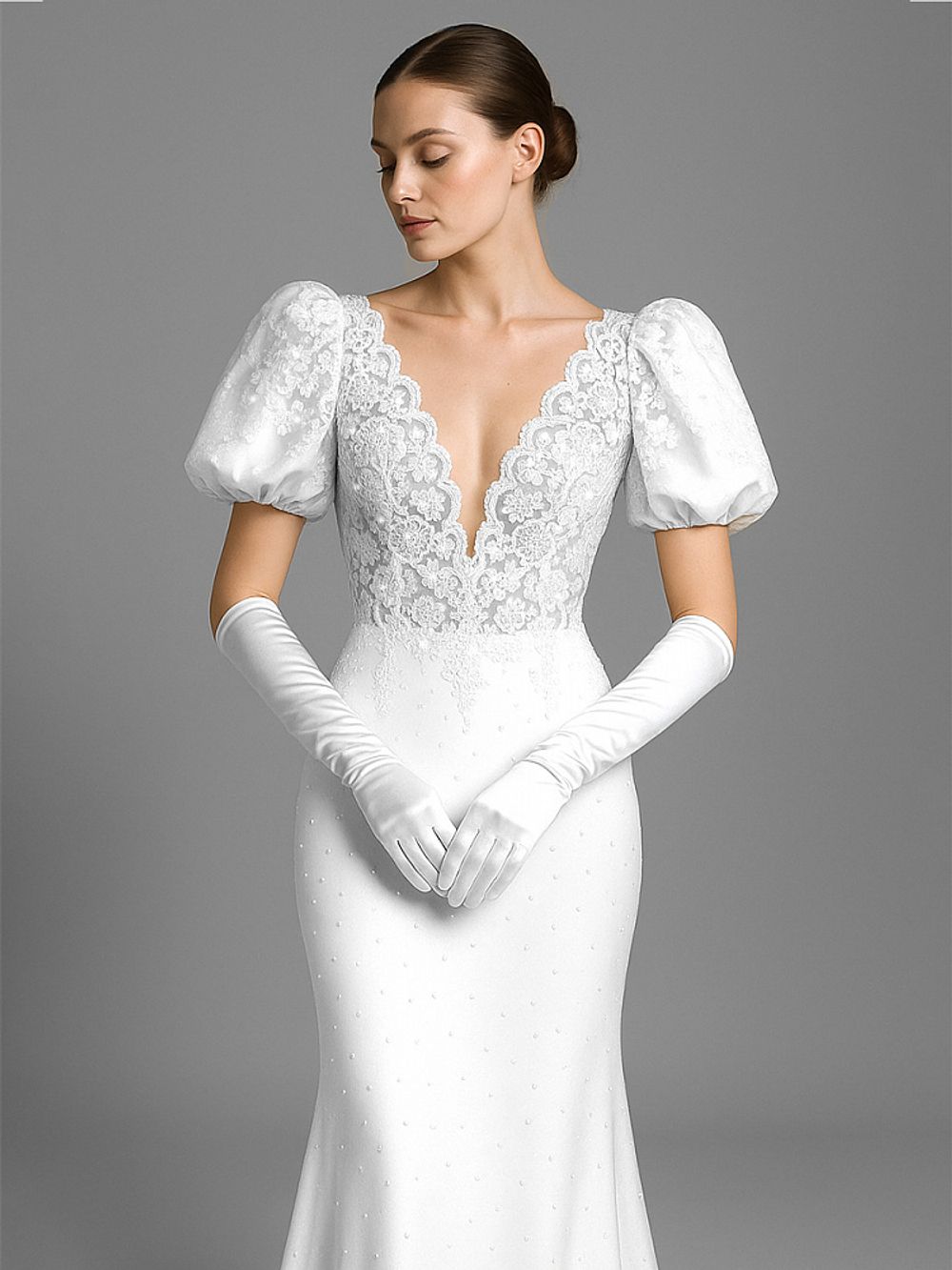 Кружево на сетке 110 мм / 2 метра, с пайетками, TBY G1232, цв.белый, Kruzhevo