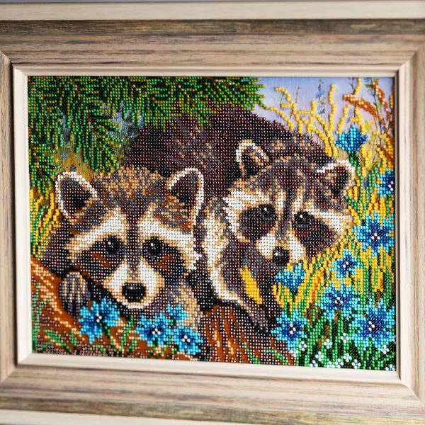 Набор для вышивания бисером Кроше (Радуга бисера), Лесные разбойники 27х20см