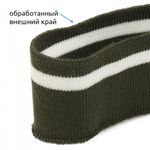 Подвяз (довяз) трикотажный 3.5х80 см, олива с белой полосой, 100% п/э, 5 штук