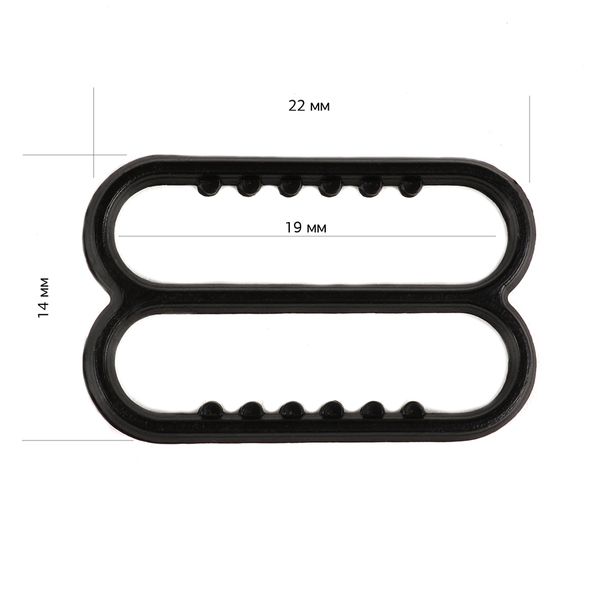 Рамки-регуляторы для бюстгальтера пластик 20.0 мм, черный, 82647, 100 шт