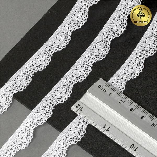 Кружево эластичное (стрейч) 15 мм TBY.8031, цв.01 белый, 5 метров, Kruzhevo