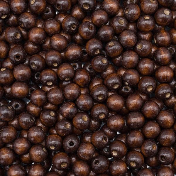 Бусины дерево ⌀16 мм, 500 г, т.коричневый, 7704356