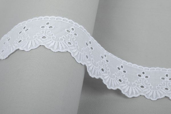 Кружево шитьё 46 мм / 10 м, белый, Gamma GYEM-4601