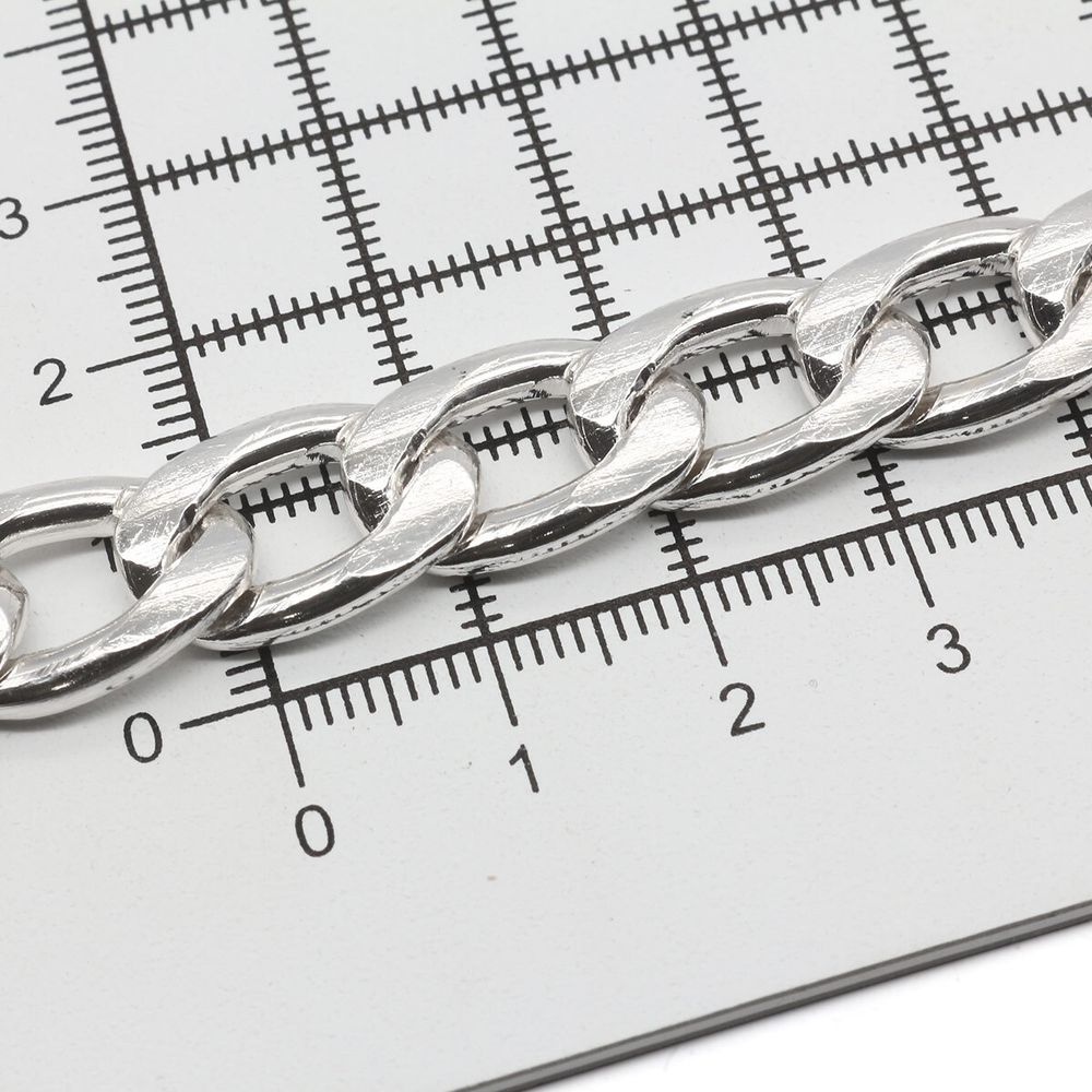 Цепь декоративная алюминий 2.4х11.7 мм, 10 метров, никель, K11326