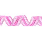 Лента металлизированная Подарочная 25±2 мм / 25±0.5 метров, яр.розовый- под серебро, Blitz