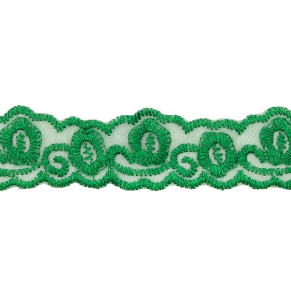 Кружево на сетке 23 мм, 13.71м, цв.062 зеленый