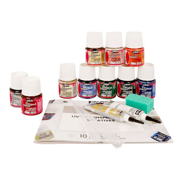 Набор красок Pebeo Fantasy Prisme Коллекция с фактурным эффектом с аксессуарами 10 цв. 45 мл