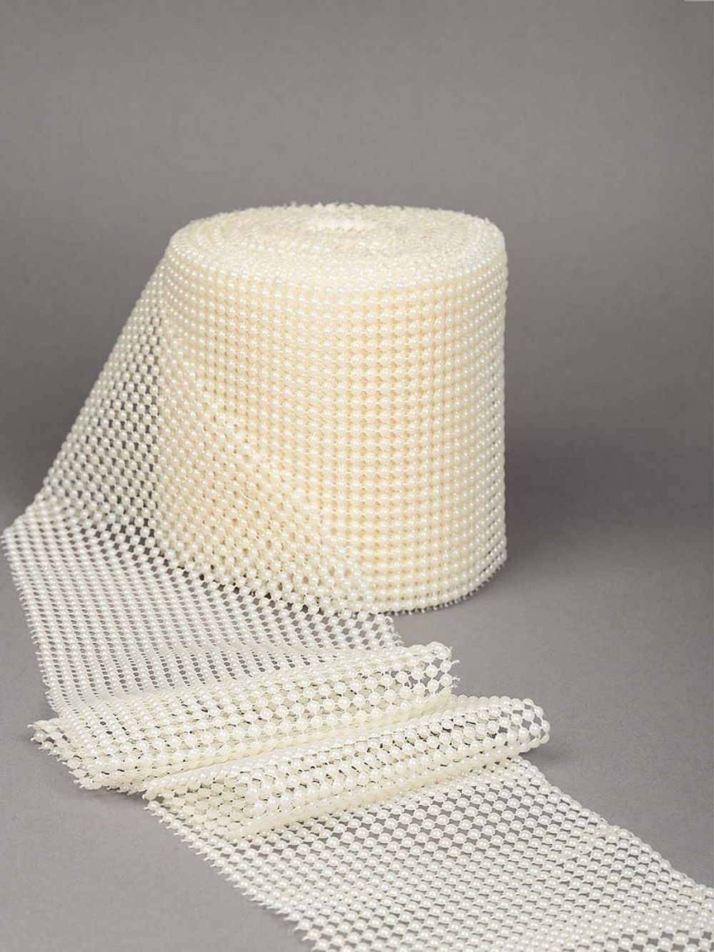 Лента с имитацией жемчуга 120 мм / 9.14 метров, TBYS14, цв.молочный