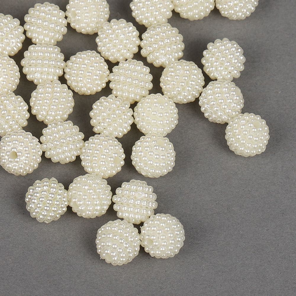 Бусины шамбала ⌀10 мм, SHN.11, цв.001 молочный, 500 г, Magic4Hobby