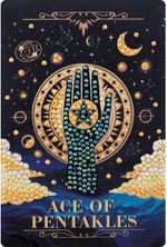 Алмазная (кристальная) мозаика Фрея ALVM-114, магнит Таро. Туз пентаклей, 10х15 см