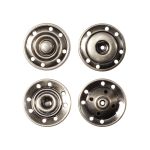 Кнопка пришивная металл ⌀19.0 мм, темное серебро, 10 шт